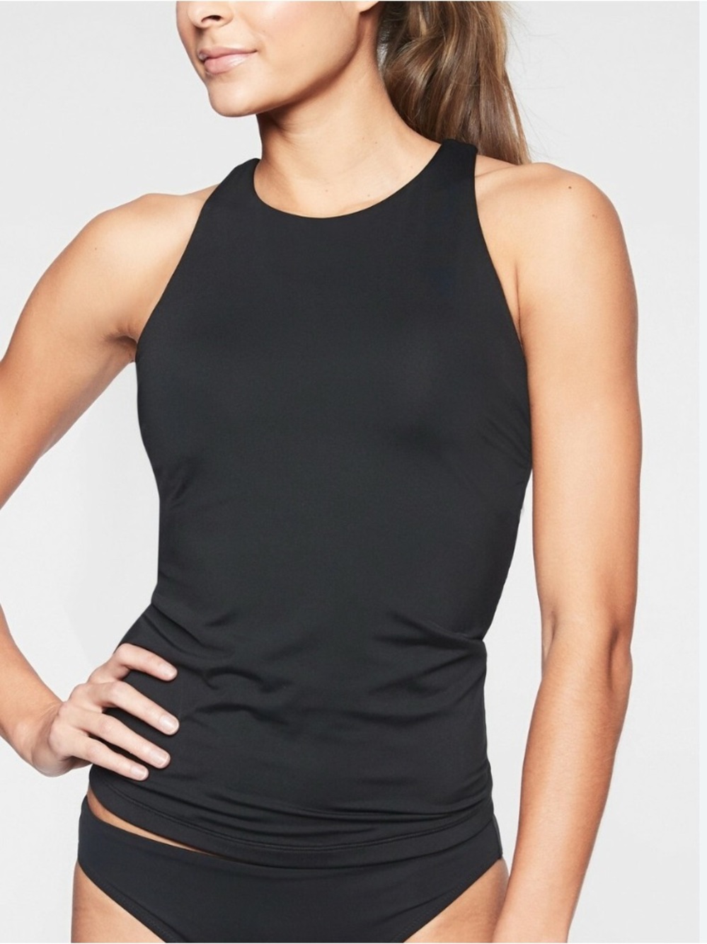 Athleta Black Maldives Bra Cup Tankini Top 32 B/C